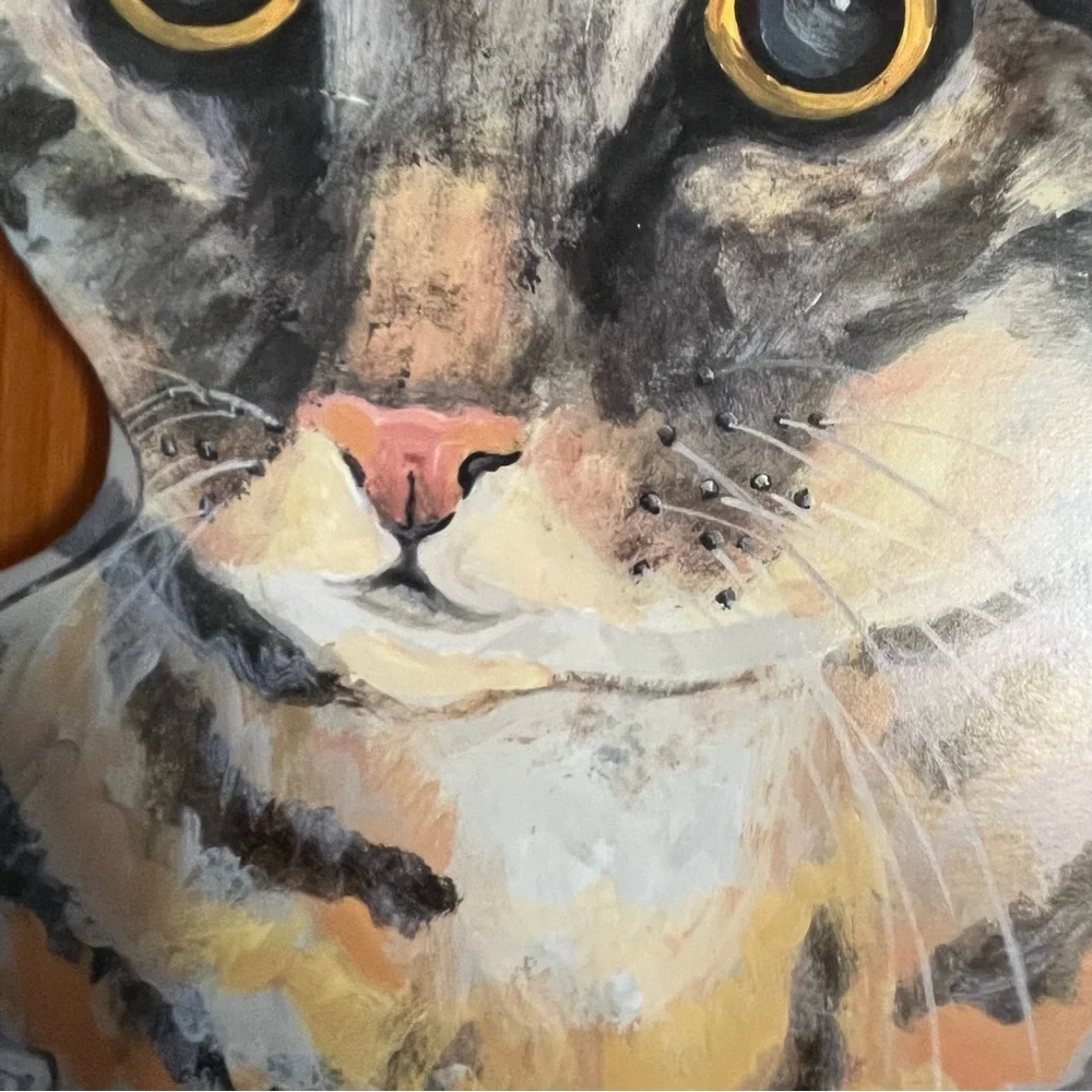 Vintage Annie Stupell Cat Wood Hanger 🐱 Animal Wooden Display Decor Made in USA